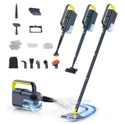 New ScrubWiz Steam Mop with Detachable Handheld Steam Cleaner, 10-in-1 Multi Accessories, Quick 10s Heat, 350ml and 2-Level Steamer for Cleaning Floor