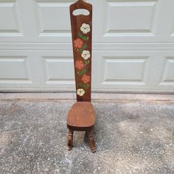 Vintage Wooden Child Chair Plant Stand