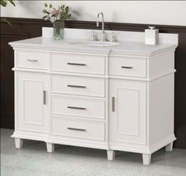 Brand New White Bathroom Vanity w Stone Countertop w Sink