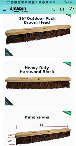 "New" Push broom head Palmyra 36" contractors broom head and metal bracket hardware