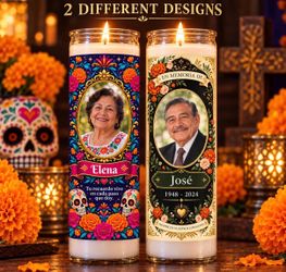 Día de los muertos candle covers veladoras
