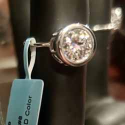 3ct 9mm  Solitaire Moissanite Sterling Silver .925