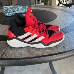 Adidas Harden Stepback Scarlet Red Black Mens 9.5 Athletic 