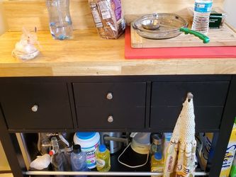 high end butcher block cabinet