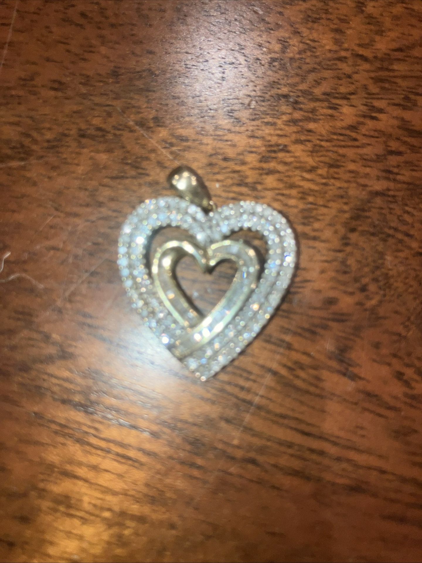 10k Gold With Natural Diamond Heart Pendant