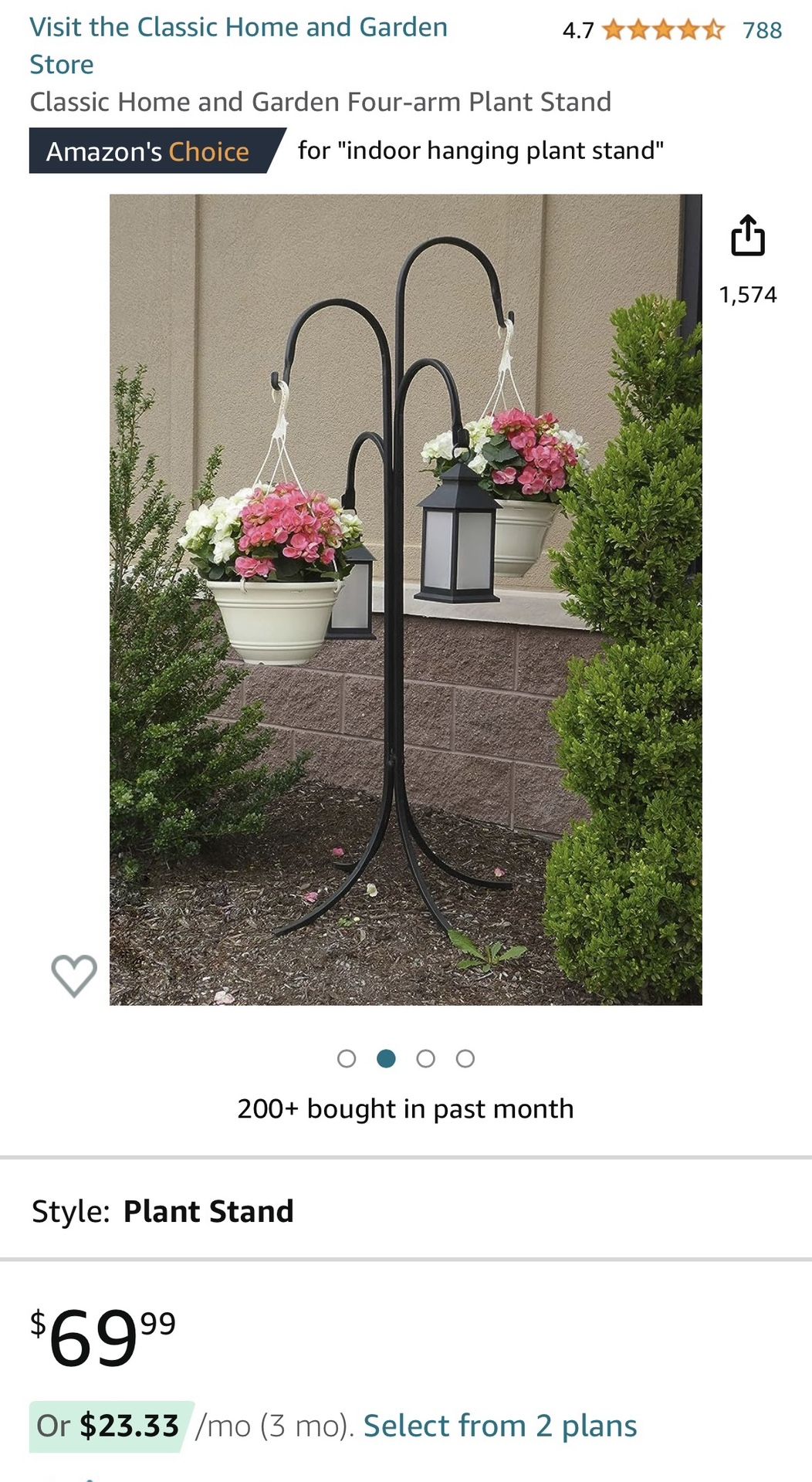 Four-arm Plant Stand 