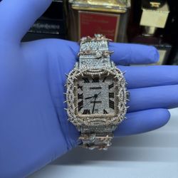 Cartier Santos Moissanite Rose Thorn Watch