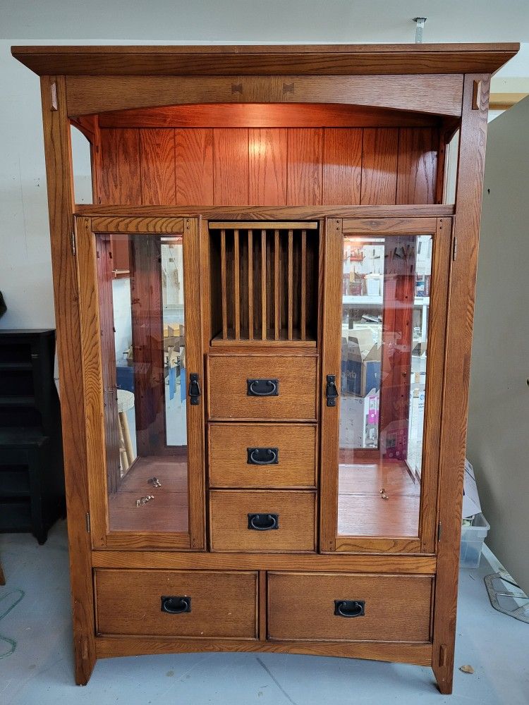 Mission Style China Hutch
