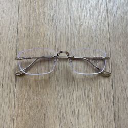 Clear Retro Rimless Glasses in Silver