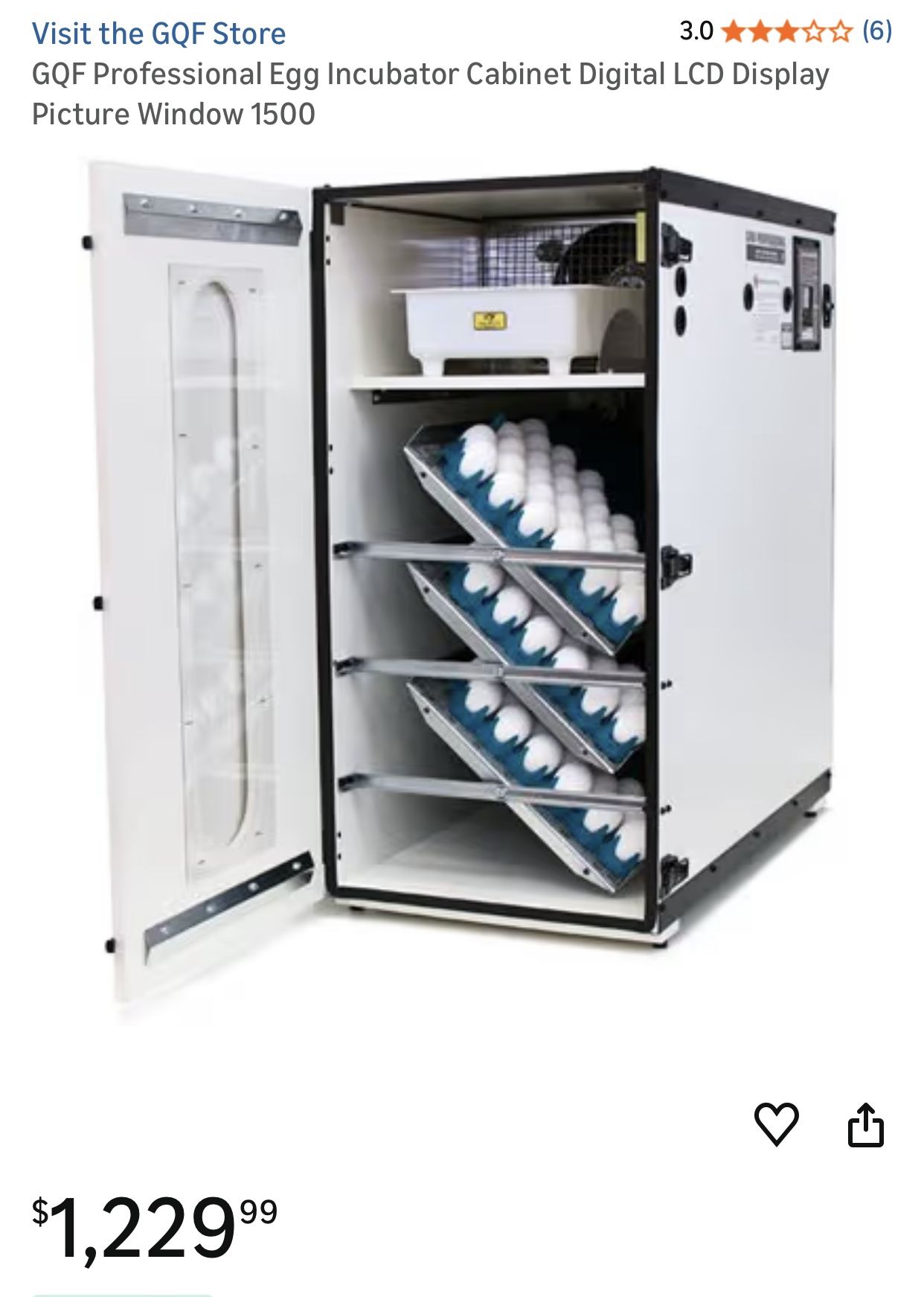 GQF 300 Egg Cabinet Incubator 