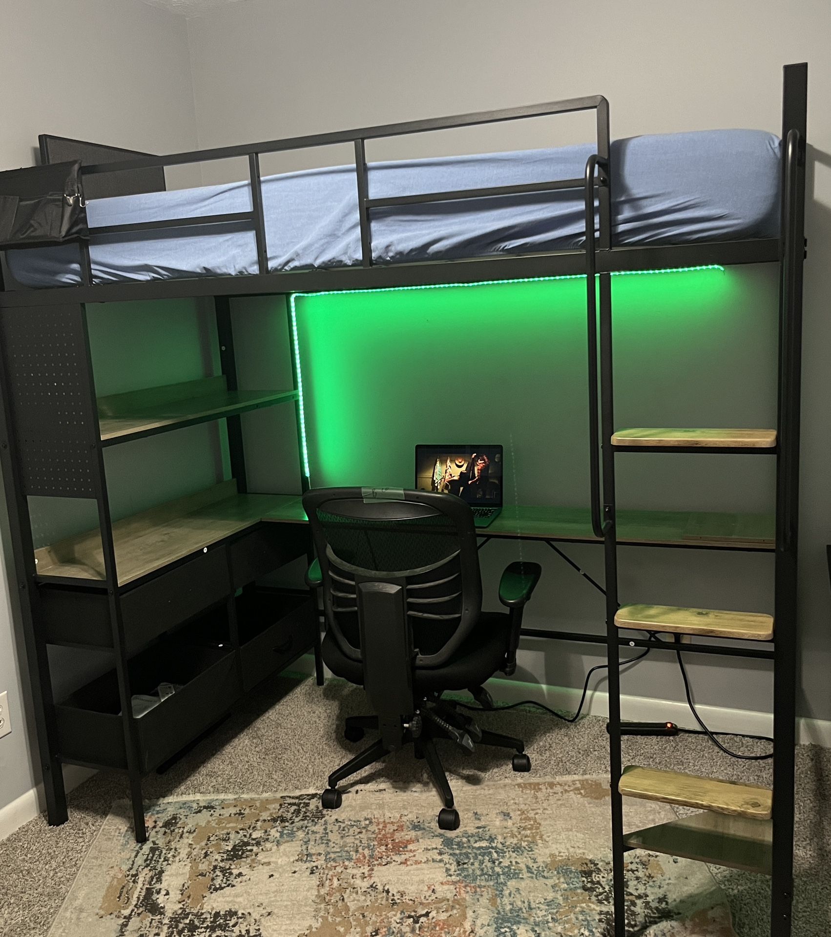 Twin Bed And Desk Combo