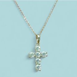 925 Moissanite Cross Necklace 