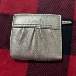 Gold Coach mini bifold wallet 