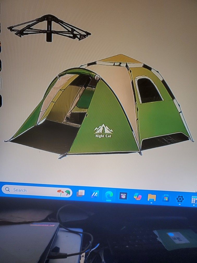 Night Cat Instant Pop Up Tent 2-3 Persons Easy Set Up Camping Tent