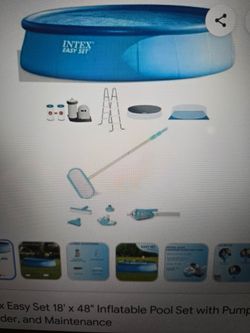 Intex Easy Set 18'x48" inflatable Pool Set with zpump,Ladder,and Maintance kit.