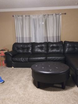 Leather sectional