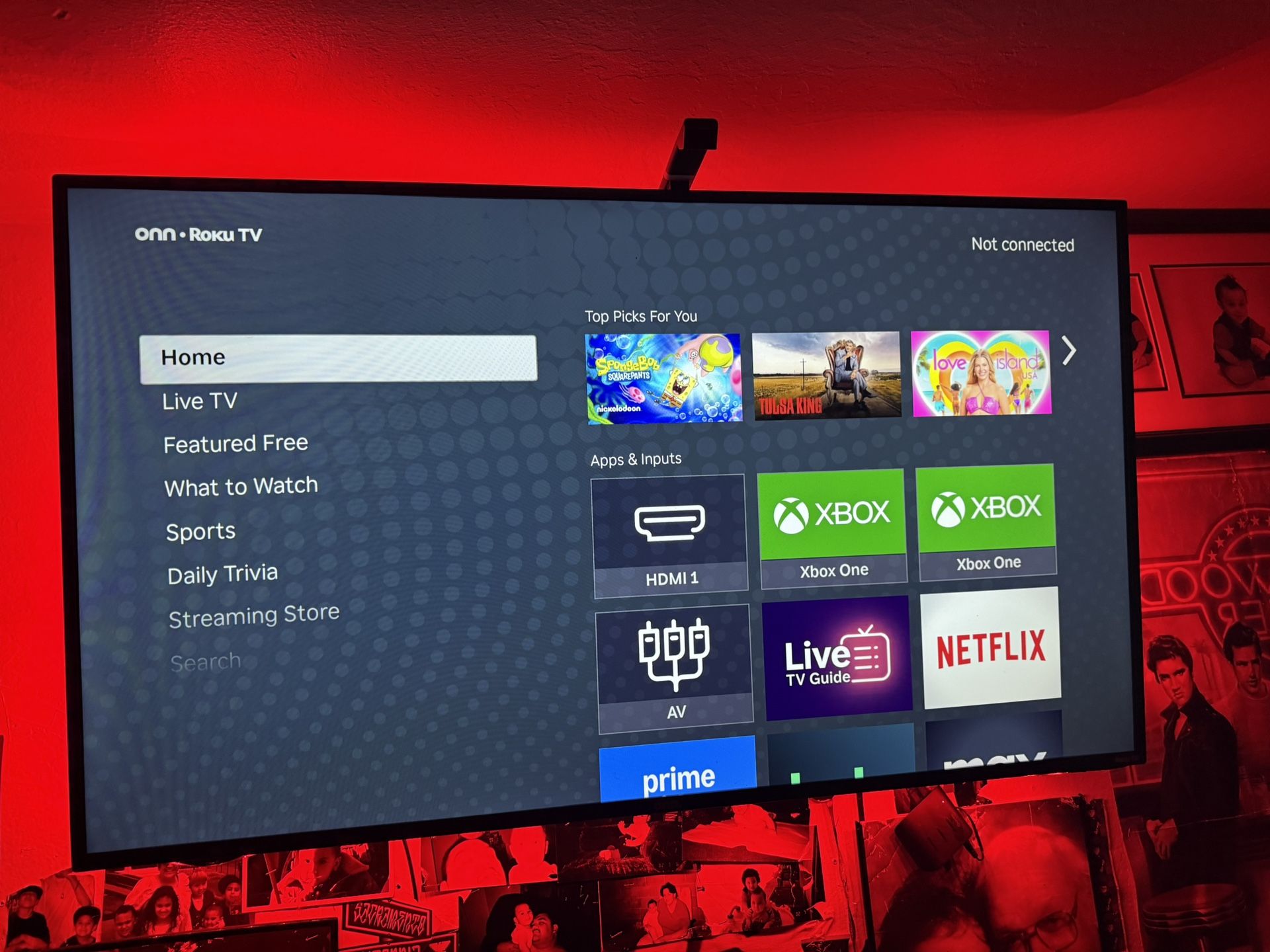 55 inch onn Tv With Wall mount