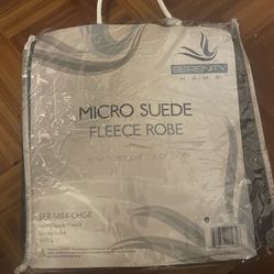Micro Suede Fleece Robe New
