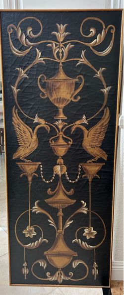 Set of 3 Tuscan Gold and Black Wall Panels