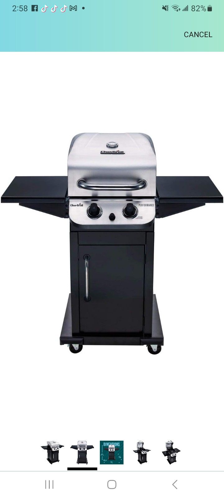 Char Broil Performance Series Convective Burner Cabinet Propane