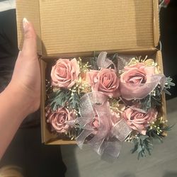 Wedding Pink Corsage Set - 6