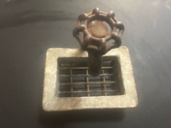 Soap Dish Holder Country Faucet Spicket Knob Rustic Country Metal Counter Top