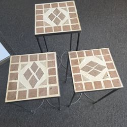 3pc metal/stone stand sets