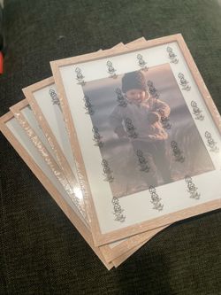 Rose Pink 6x8 Picture Frame Rose Pink Set of 4, Wooden Photo Frames Matted 4x6 with Plexiglass for 4x6 with Mat or 6x8 without Mat for Table and Wall