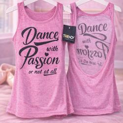 Dance With Passion Pink Dance Tank Top New With Tags