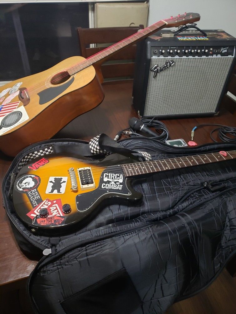 Epiphone Les Paul Jr. + Fender 25r Amplifier