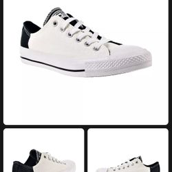 Converse Chuck Taylor All Star Ox Men's Shoes Egret-Black-White 163349F Lace-up vamp closure Lightly padded footbed; Cap toe Converse logo; Contrast c