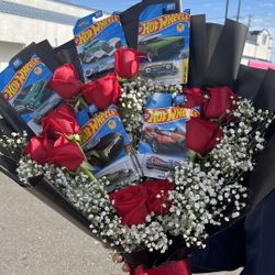 Bouquet with hot wheels