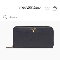 Prada  Large Saffiano Leather Wallet