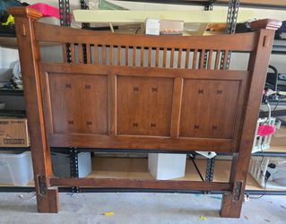​Queen Solid Wood Mission Bed Frame Set