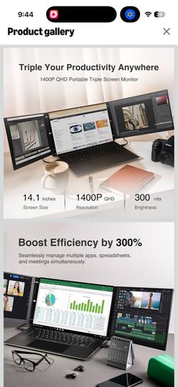 Portable Monitors - Add 2 screens to your laptop ! - NEW