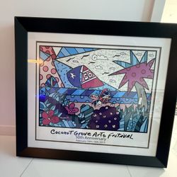 Coconut Grove Art Show Framed Signed Britto