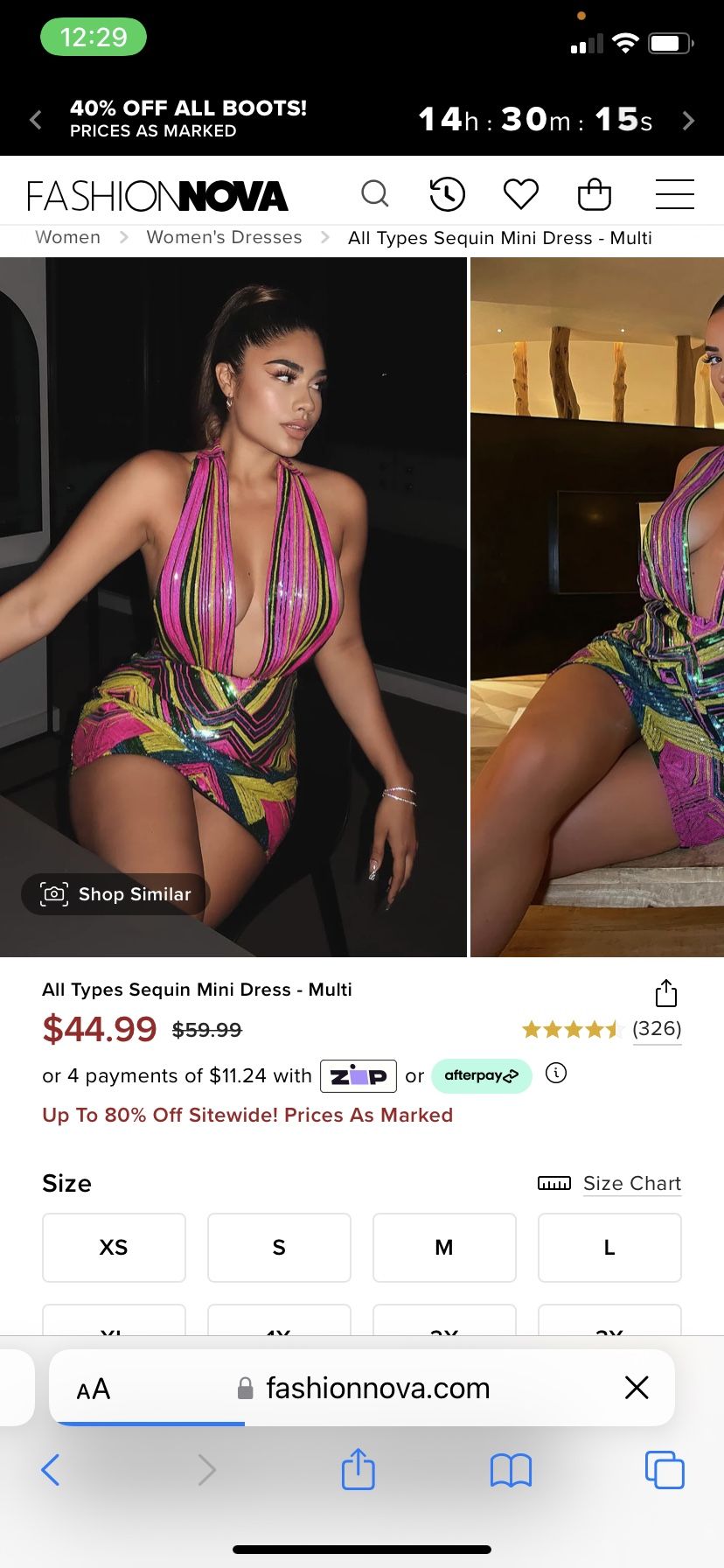 Fashionova Multi Color Sequin Dress CL