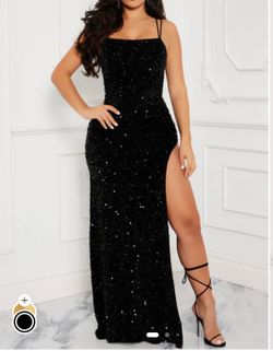 Fashion Nova Sequin Backless Dress
