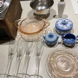 Only $75 For Everything! China, Silver, Champagne Flutes
