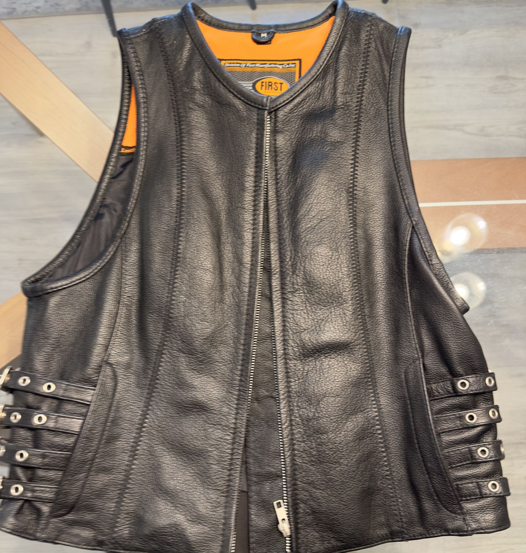Women’s Genuine Leather Motorcycle Vest