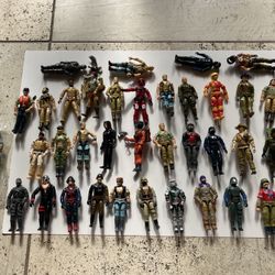 Vintage 1980s lot collection of 3 3/4 inch GI Joe toys action figures figure lot g.i. Joes Plus two MASK 