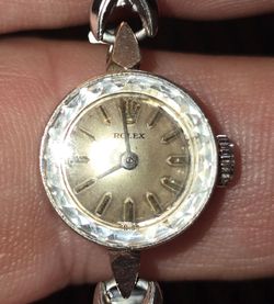14K SOLID White Gold Ladies Cocktail Watch 1960s