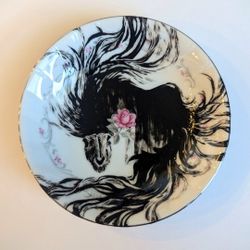 Hand-painted China Plate Gothic Horse Spirit