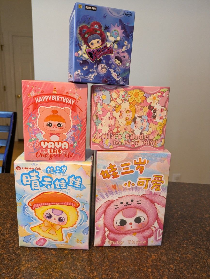 Bundle Blind Boxes Baby Three ,De Lovely Plush -Baby Three, Sunny Doll, Yaya