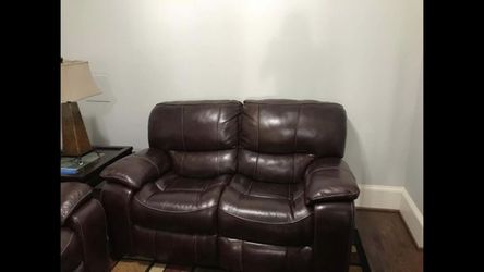 Genuine leather love seat
