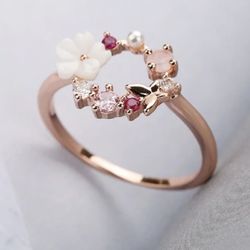 R288 – Water Pearl, Floral Ring!!