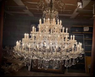 Antique EXTREMELY LARGE MARIA THERESA CRYSTAL CHANDELIER
