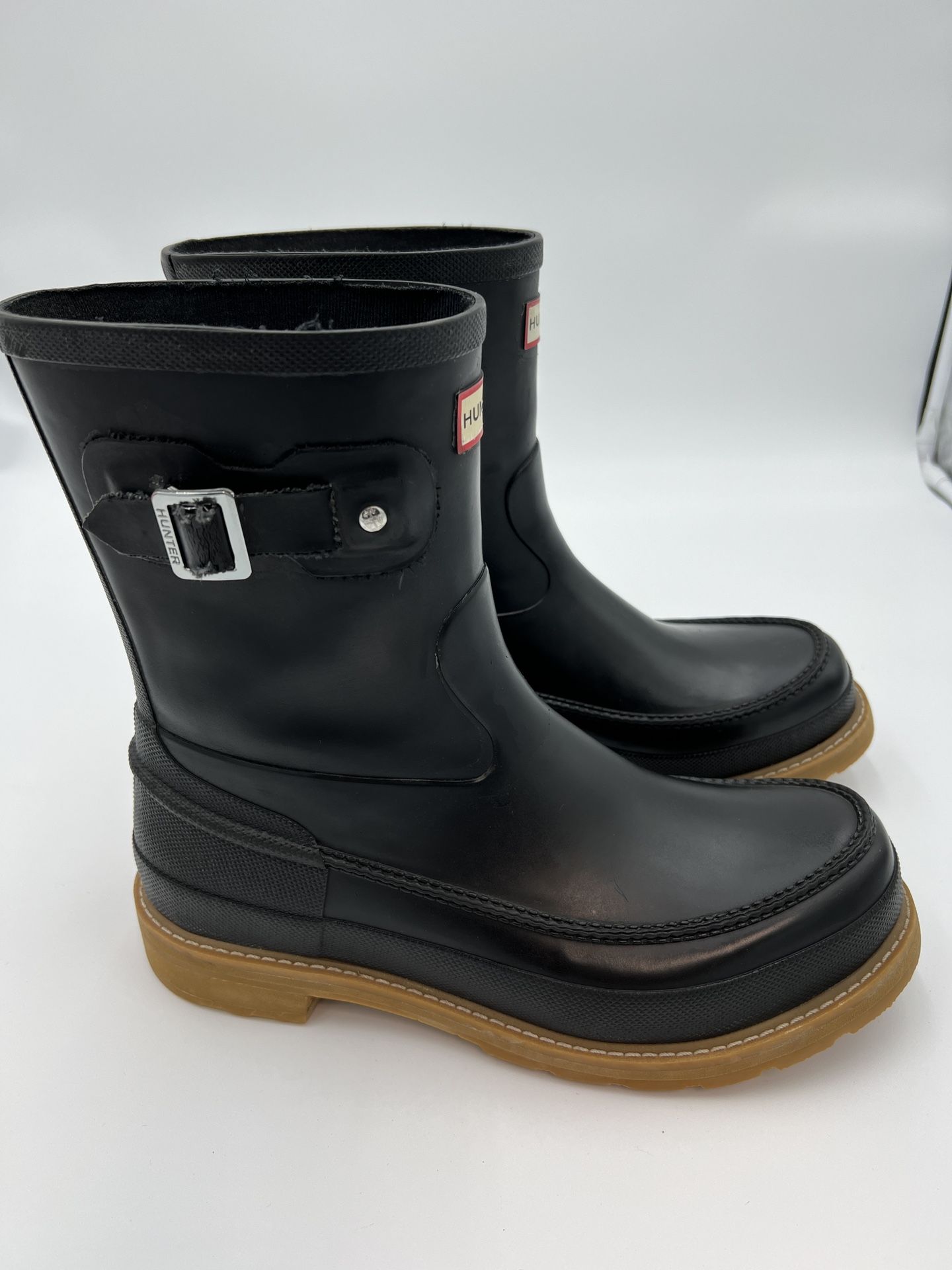 Hunter Men's Black Original Moc Toe Short Wellington Boots