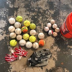 Soft Balls, Baseballs, Gloves 
