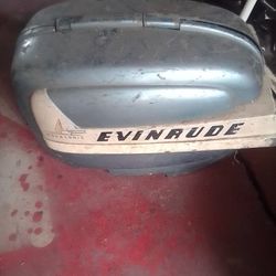 Evinrude Outboard Gas Tank Hose And Metal Evinrude Casing
